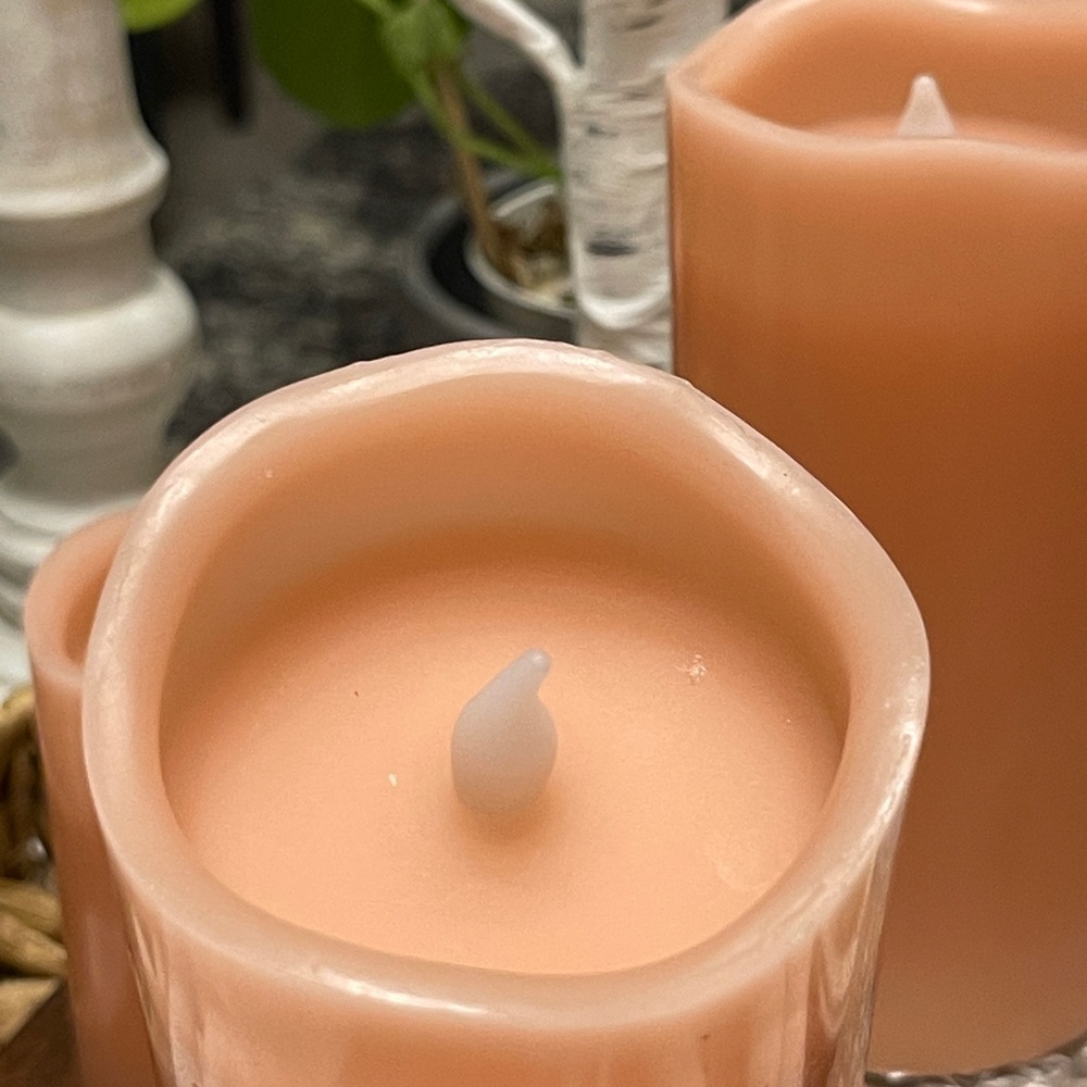 HOME REFLECTIONS Set of 3 Flameless Candles With Remote Control In Coral - Picture 8 of 11